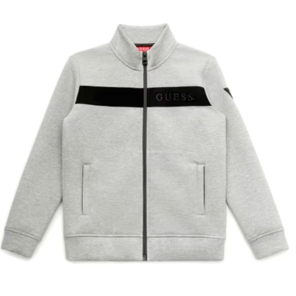 Guess Gray and Black Zip-Up Jacket